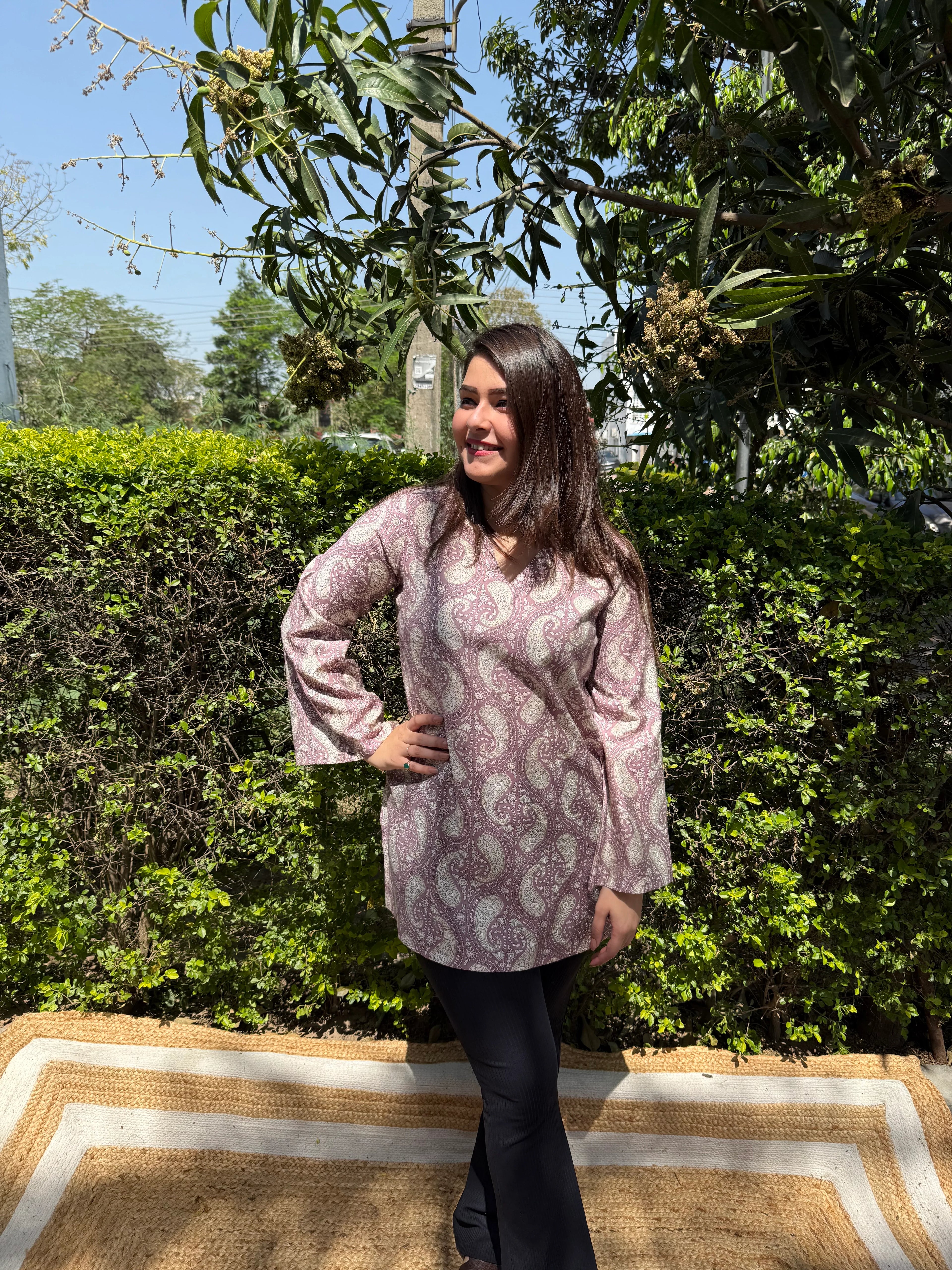 Paisley Print Short Kurti 💕🌿