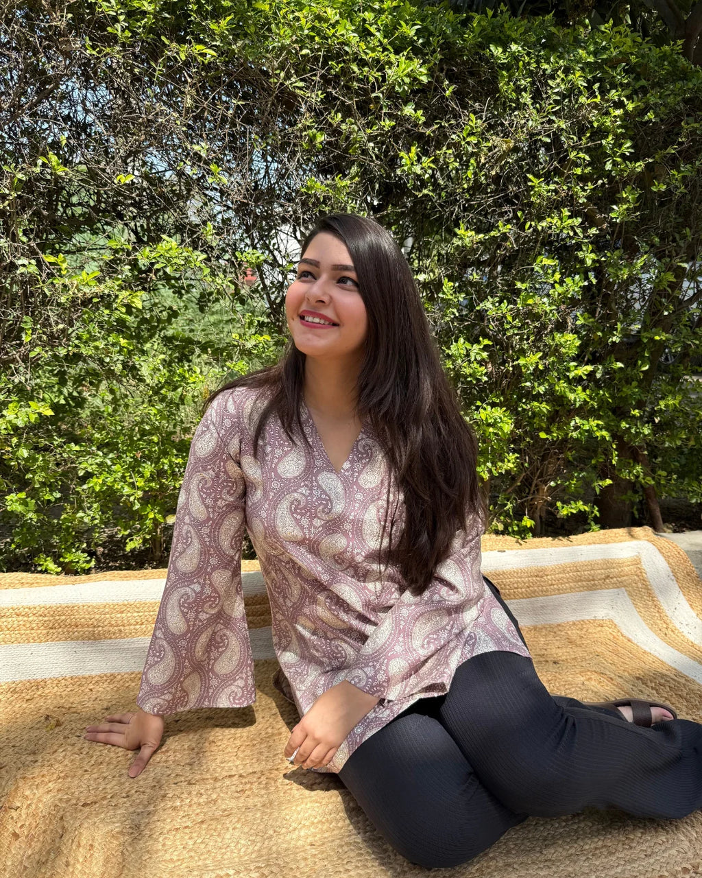Paisley Print Short Kurti 💕🌿