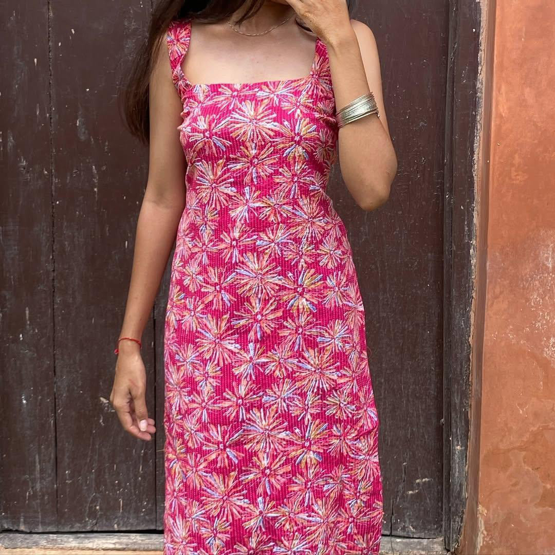 Red Long fancy kurti