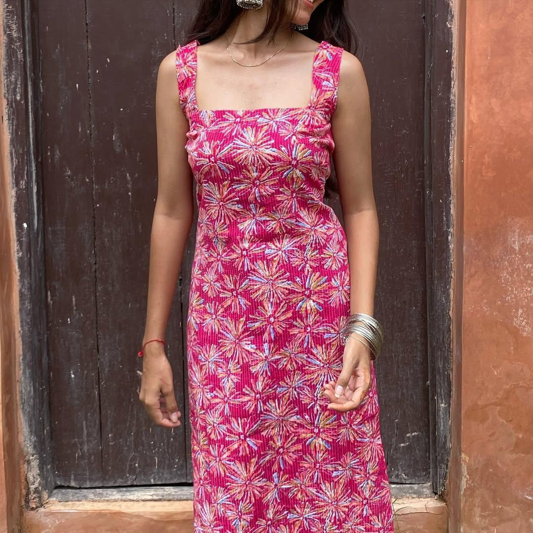 Red Long fancy kurti