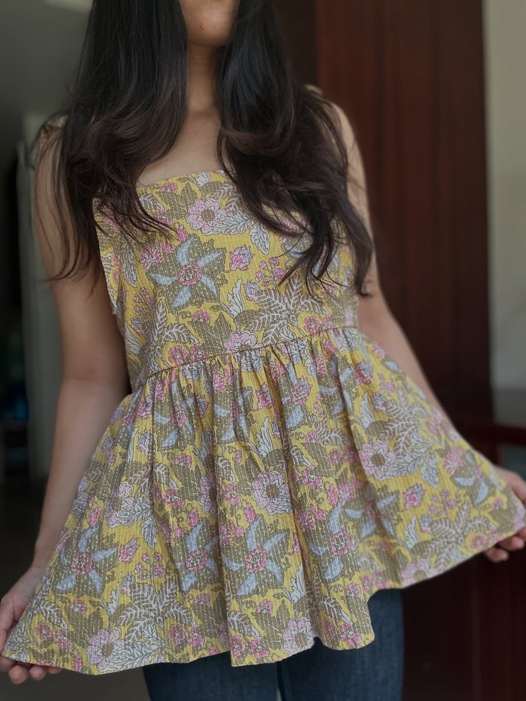 White Printed Sleeveless Kurti – Everyday Chic