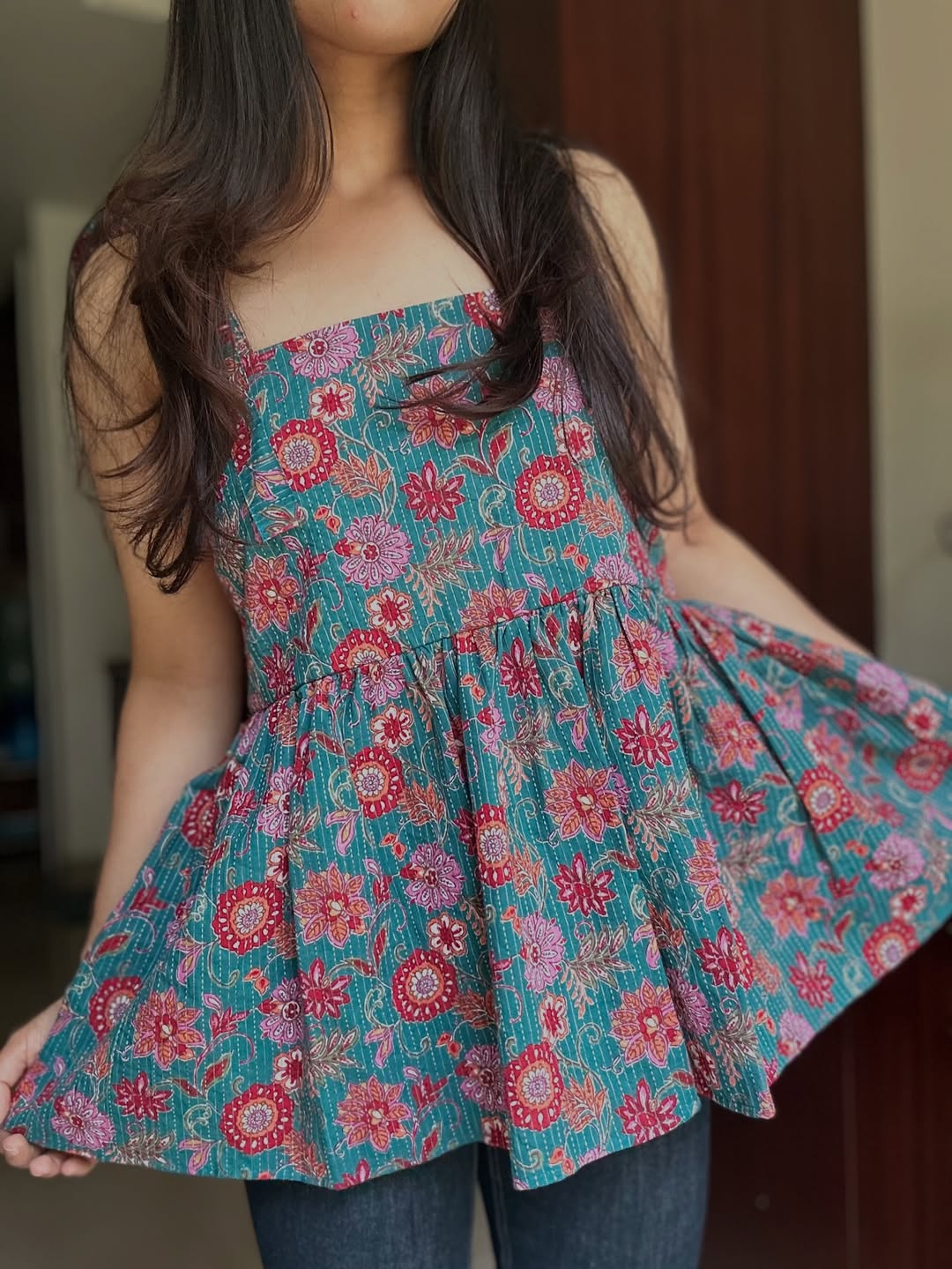 White Printed Sleeveless Kurti – Everyday Chic
