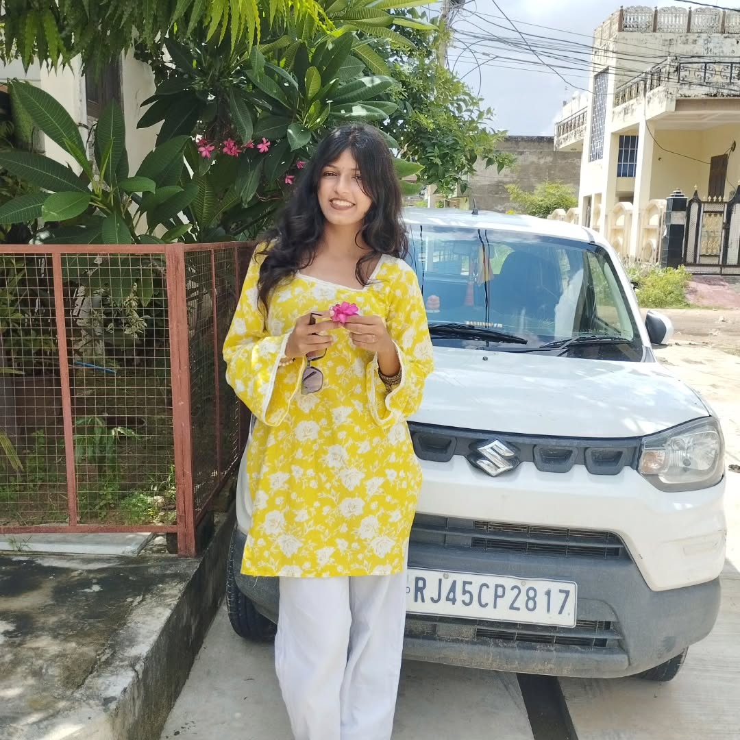 Sunny Yellow Floral Cotton Kurti