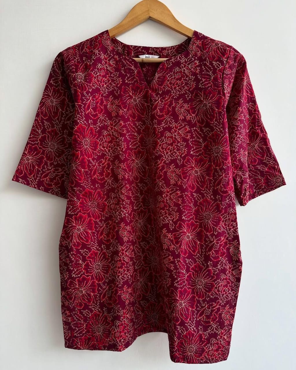 🌺 Blue Floral Printed Kurti – Breezy Summer Style