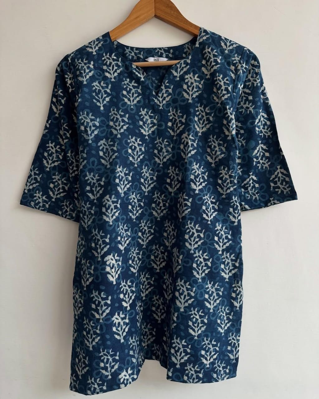 🌺 Blue Floral Printed Kurti – Breezy Summer Style